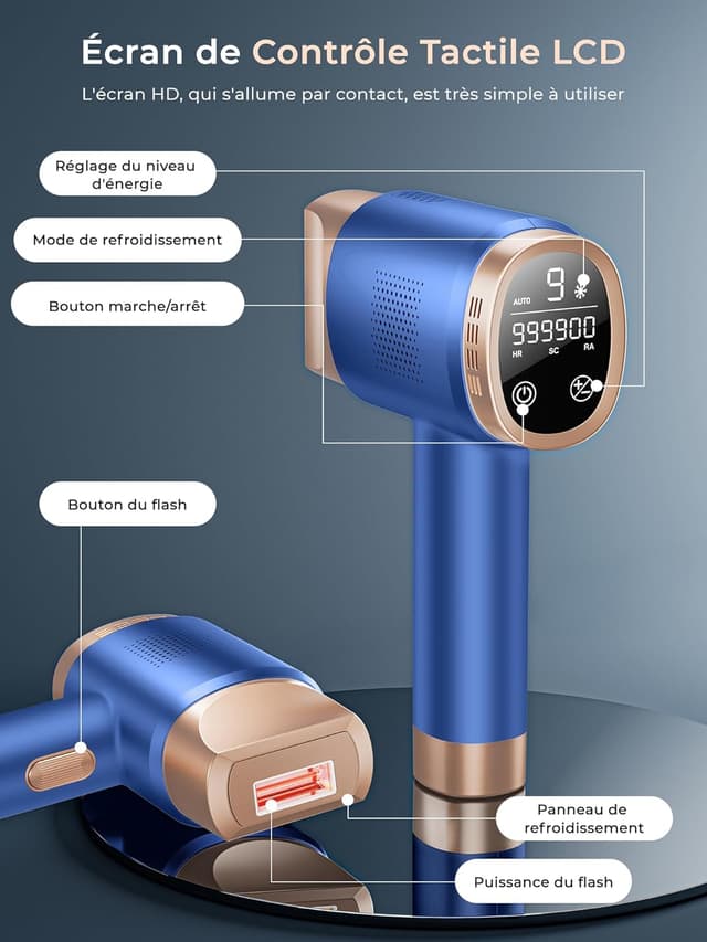 Thumbnail 6 de Blau Épilateur Lumière Pulsée 9 niveaux