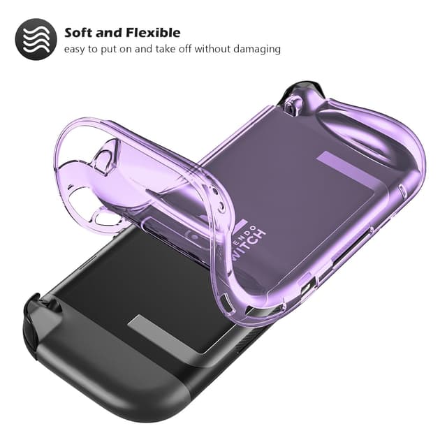 Detalle de ProCase Schutzhülle für Nintendo Switch 2 (2025) – kratzfest, stoßfest mit ergonomischem Griff (lila durchscheinend)