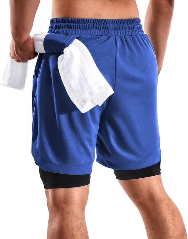Detalle 2 de FIONECA 2 in 1 Men’s Shorts 2-Pack (7-inch) with Pockets & Towel Loop