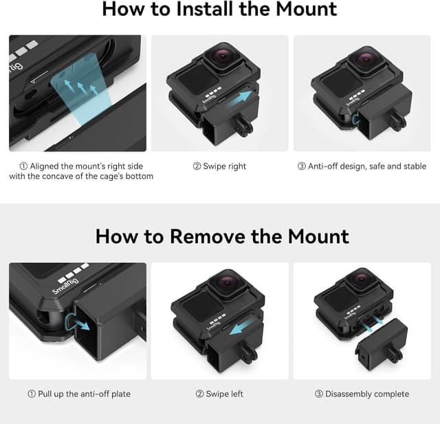 Thumbnail 6 de SMALLRIG Cage pour GoPro Hero 12/11/10/9 Black 3083C avec 2 supports Cold Shoe