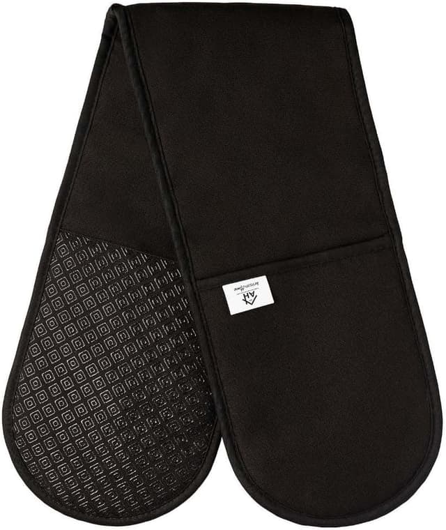 Detalle de Black Double Oven Gloves Heat Resistant Pair