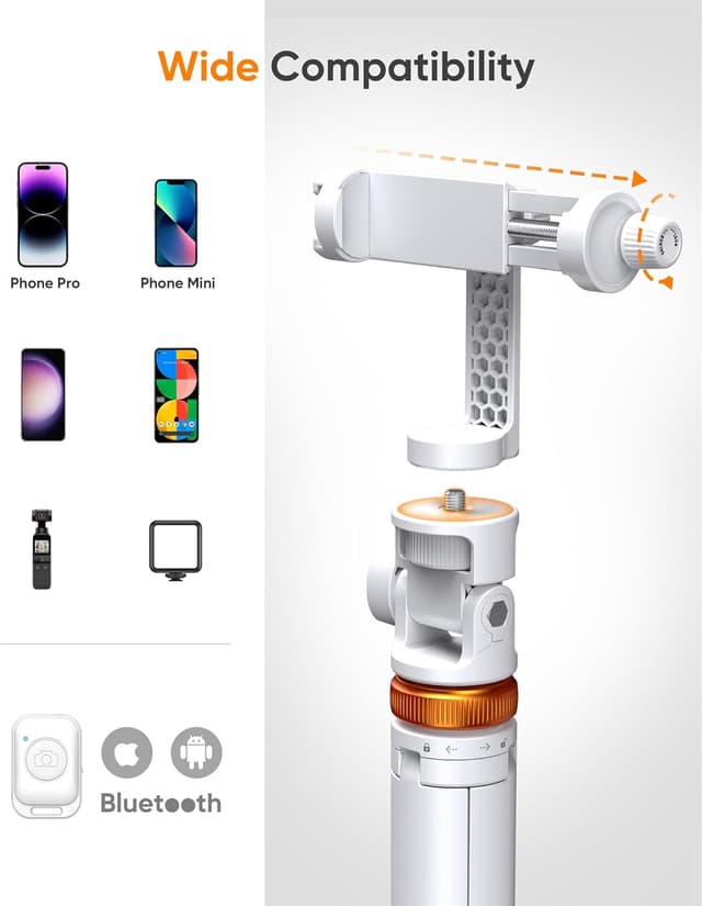 Detalle 2 de 62" Phone Tripod Stand 62in extendable