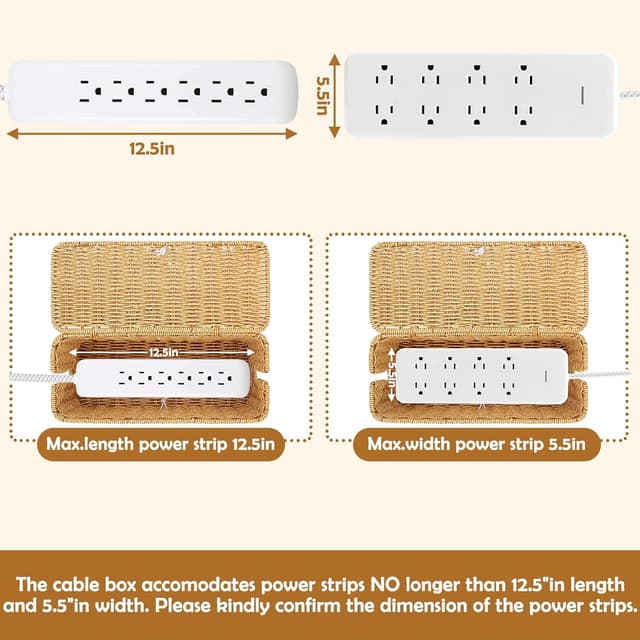 Thumbnail 4 de Handmade Imitation Rattan Cable Management Box