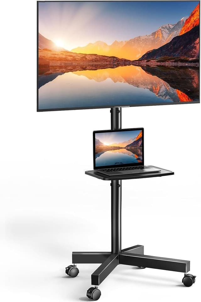 Imagen de PERLESMITH PSTVMC04 Rolling TV Stand on Wheels (23–60 Inch) for Flat/Curved Screens en OfertitasTOP