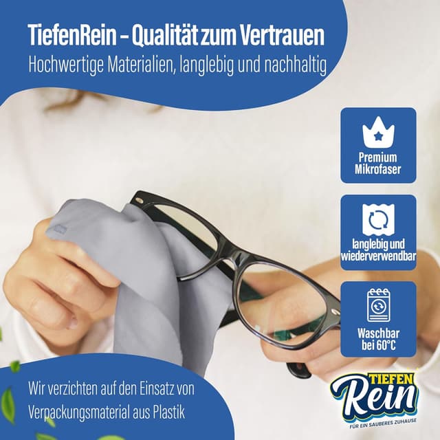 Thumbnail 5 de TiefenRein Brillenputztücher 20x20 cm