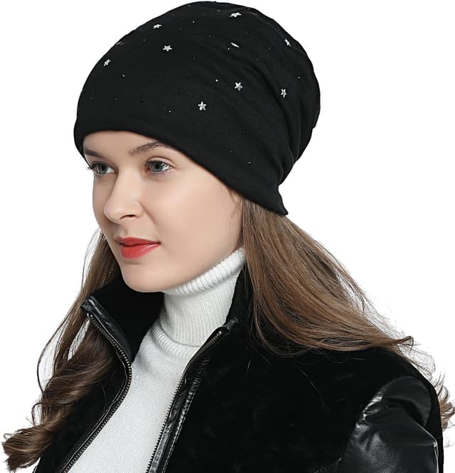 Detalle de DonDon Bonnet femme hiver slouch doublé étoiles