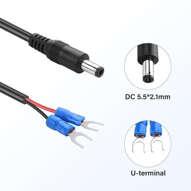 Detalle 2 de DC 5.5mm to U terminal cable 0.8M