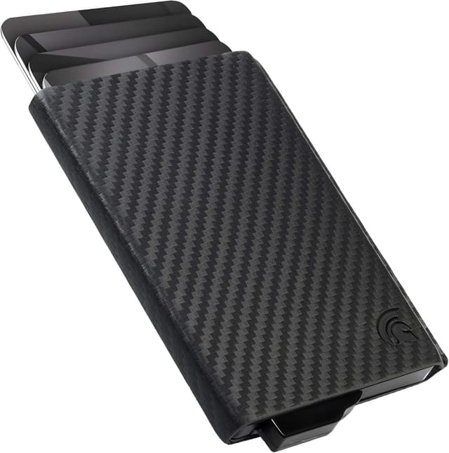 Detalle de POWR Carbon Fibre Metal Card Holder slim RFID wallet 💳