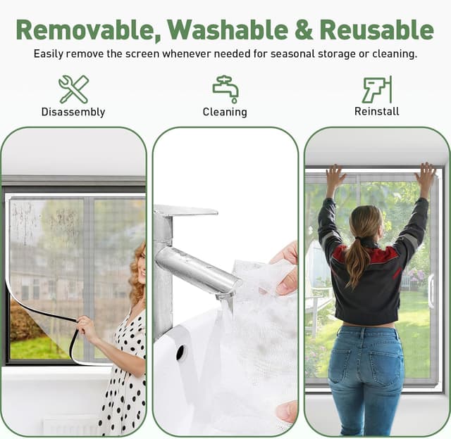 Detalle 2 de OWYR Adjustable Magnetic Fly Screen Window (DIY kit up to 150x180cm) with trim-to-fit fiberglass mesh