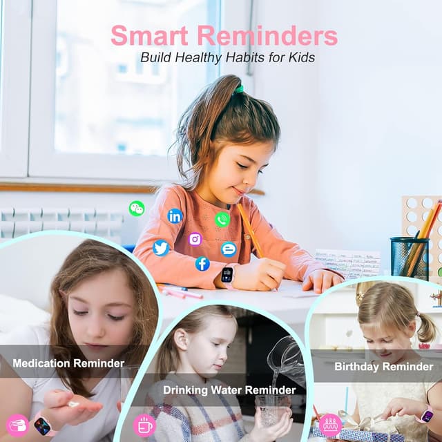 Detalle 2 de HENGTO Activity Tracker bambini IP68 rosa