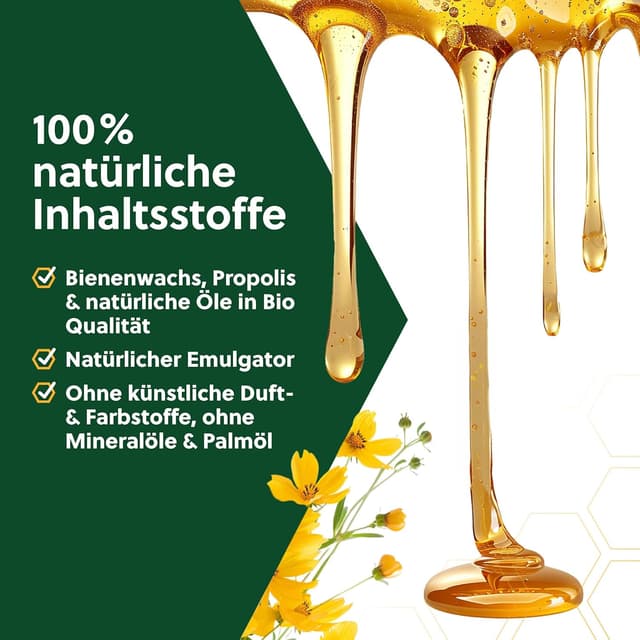 Detalle de beegut Manuka Lippenpflege mit Manuka Honig MGO 400+, Propolis & Bienenwachs – intensive Pflege für sehr trockene Lippen