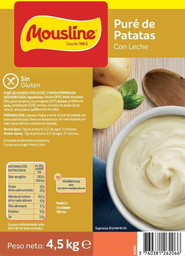 Thumbnail 3 de Mousline - Puré de Patatas con Leche Instantáneo, 4,5 kg🥔