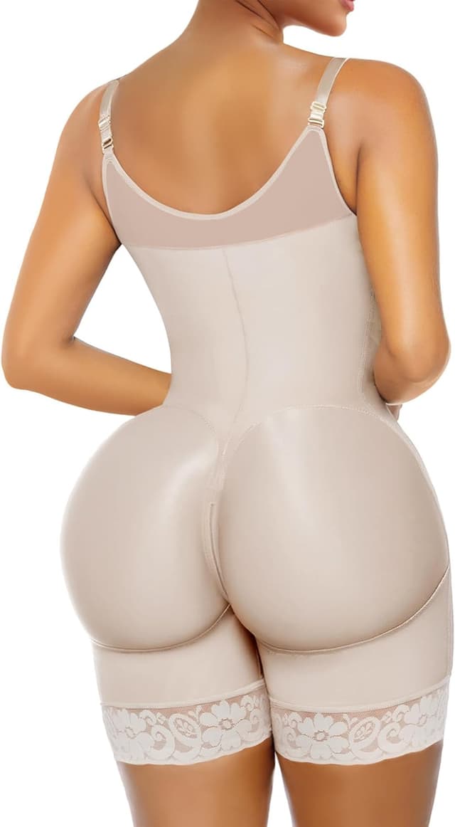 Detalle de YIANNA Fajas Colombianas Postpartum Shapewear with Zipper Crotch Tummy Control Butt Lifter Body Shaper