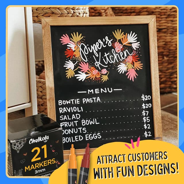 Thumbnail 6 de Chalkola Marqueurs Craie Pointe Fine 3mm