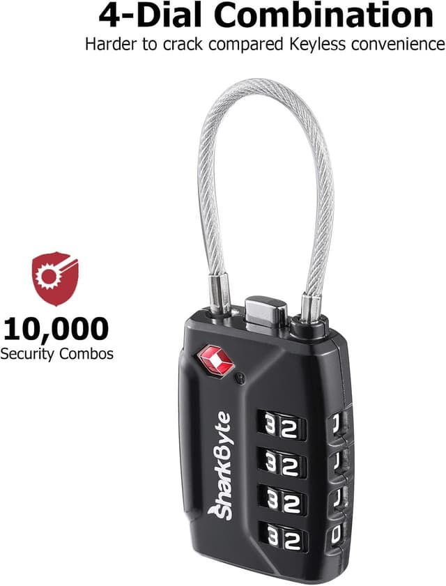 Thumbnail 4 de SharkByte TSA Approved 4‑Dial Luggage Lock 2 pack 🔒