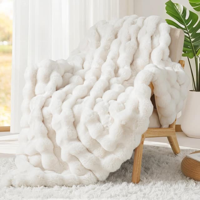 Detalle de Touchat 1000GSM Faux Rabbit Fur Throw
