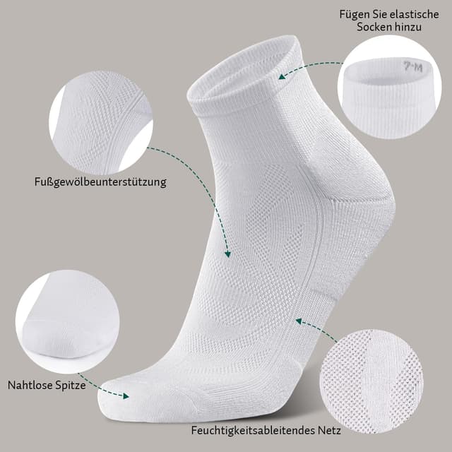 Detalle 2 de Natugloe Quarter Sportsocken 8 Paar