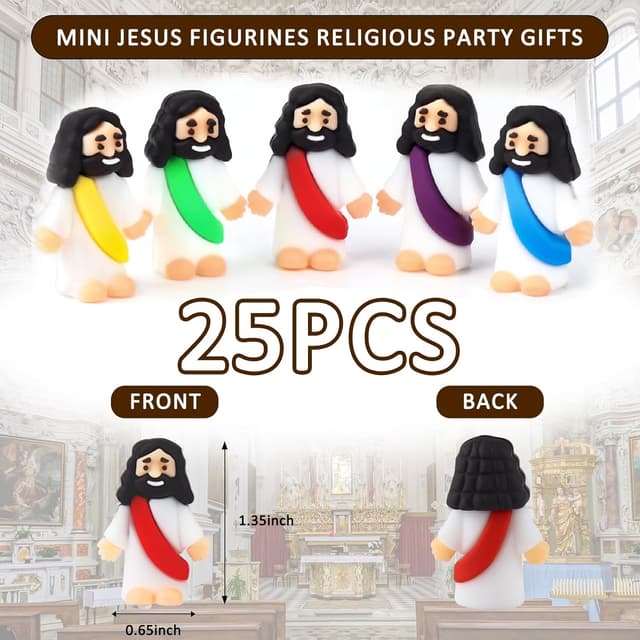 Detalle de URSKYTOUS 25-Pack Mini “Little Jesus” Figurines for Easter Eggs, Sunday School Crafts & Gifts