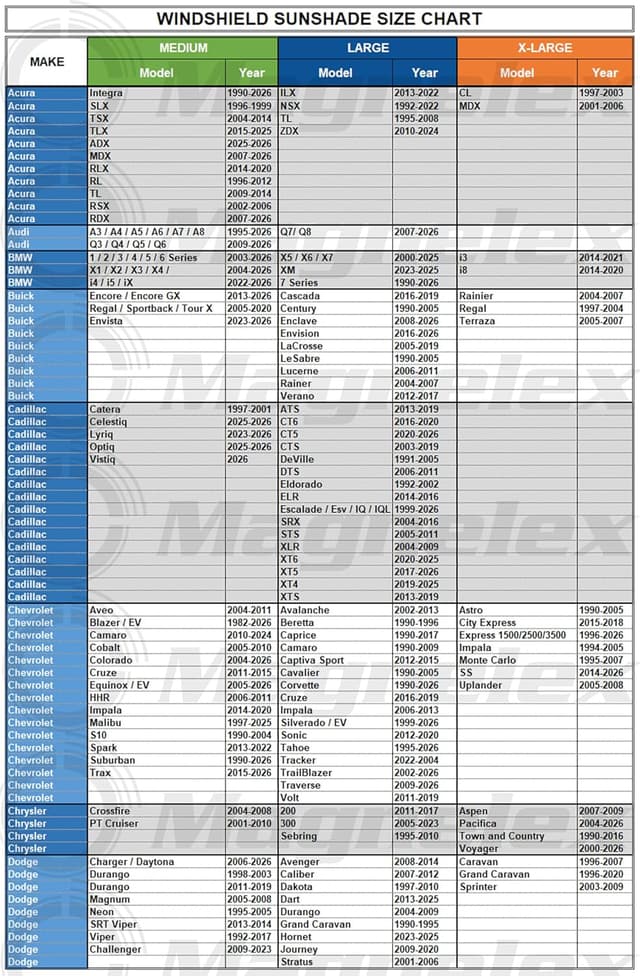 Detalle de Magnelex Car Windshield Sunshade (Double-Layer) for Cars, Trucks & SUVs, Medium 59 x 31 in