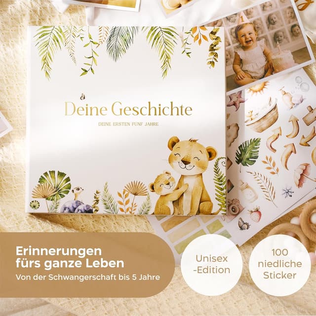 Detalle 2 de SweetyFox Babyalbum 5 Jahre mit 100 Stickern