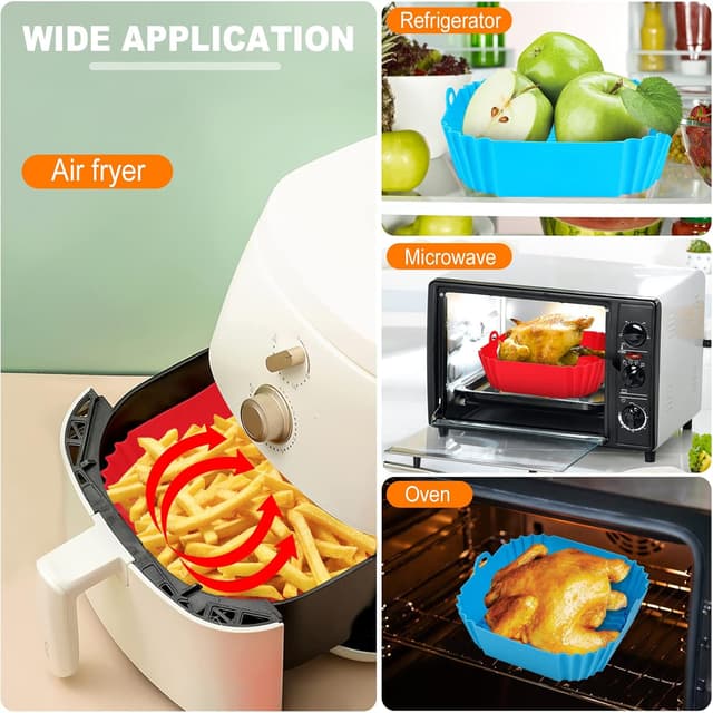 Thumbnail 4 de Boribim 2 PCS Square Silicone Air Fryer Liners