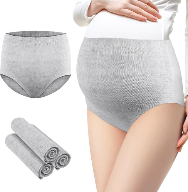 Detalle 2 de Culottes post-accouchement jetables ACWOO (lot de 4) : slips maternité taille haute pour incontinence et césarienne