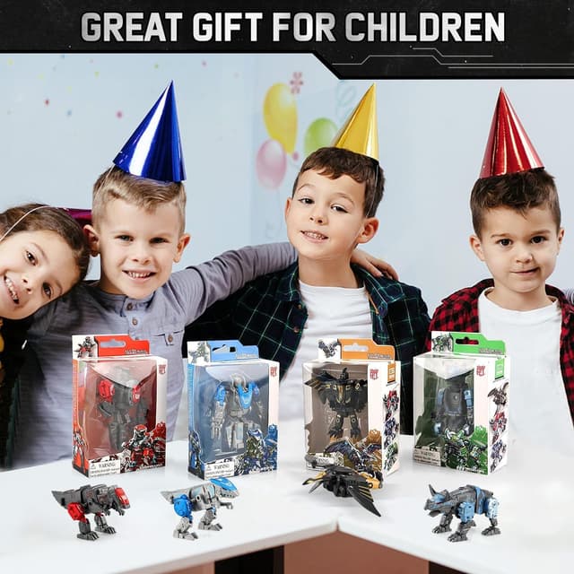 Thumbnail 6 de JONEG Transforming Robot Dinosaur 4-in-1 STEM Toy (11 Shape Transformations) for Ages 5–10, Black