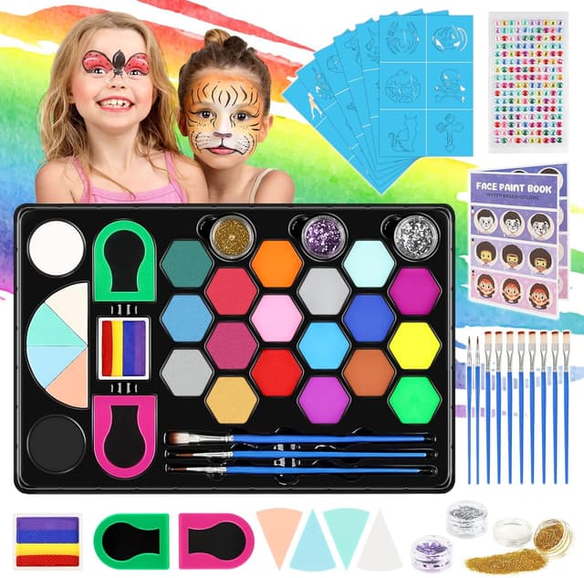 Detalle de Dreamon Pinturas Cara 48 PCS para niños 🎨