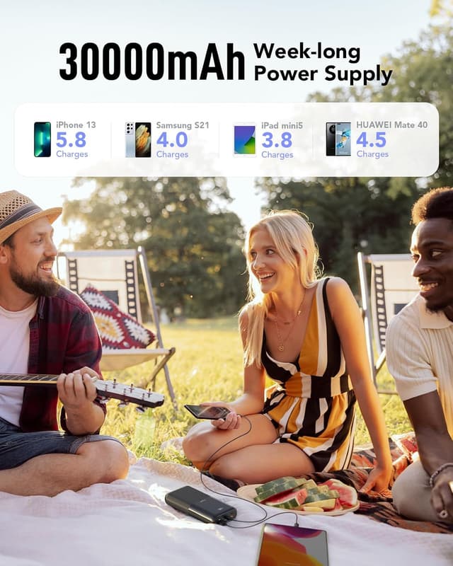 Thumbnail 1 de VIYISI Power Bank 30000mAh 🚀 Carga Rápida y Pantalla LED