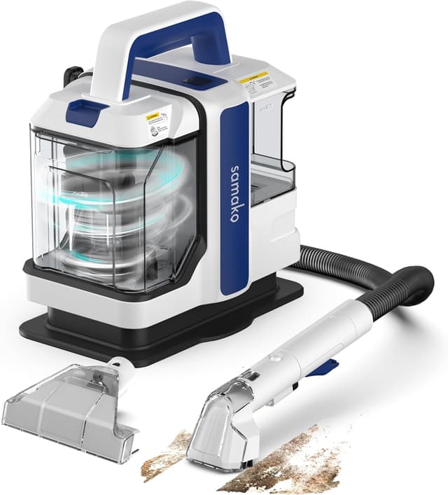 Detalle de Samako Teppichreiniger & Polsterreiniger – kompaktes Handgerät mit 400W Motor und 2 Wassertanks
