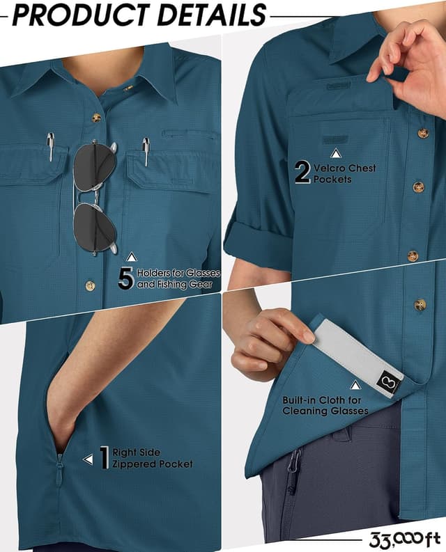 Detalle 2 de 33,000ft Damen UPF50+ Outdoorhemd