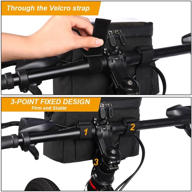 Detalle 2 de Flintronic sacoche de guidon vélo étanche grande capacité avec support téléphone (avant, route et VAE)