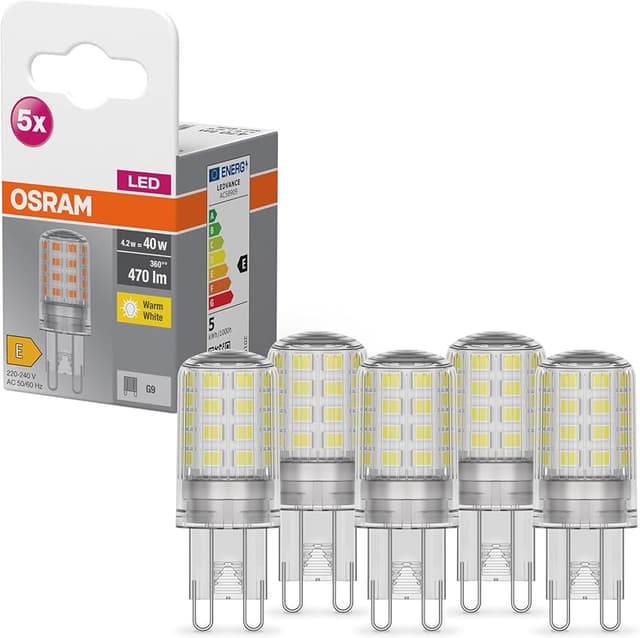 Detalle de OSRAM Star PIN G9 470 lm, blanco cálido 2700 K