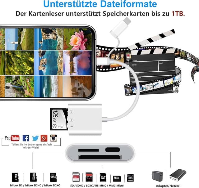 Detalle de SD Kartenleser für iPhone, Dual Slot