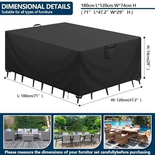 Thumbnail 1 de Aujink Housse de salon jardin 180x120x74 cm 🛋
