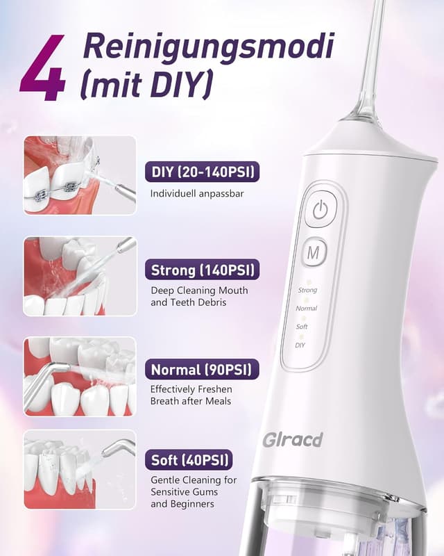 Thumbnail 4 de Glracd Munddusche 300 ml Wasserflosser – 4 Modi