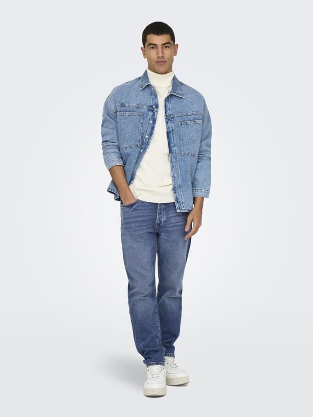 Detalle de Only & Sons Men’s Onsyoke Tapered Box Tai DNM Cbo Noos Jeans