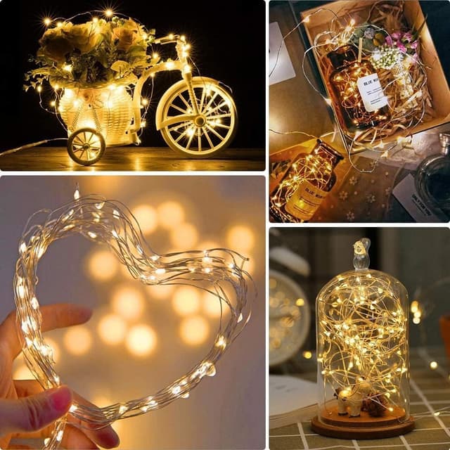 Detalle 2 de WEARXI Lichterkette Batterie (10 Stück, 2 m, 20 Mini-LED) für Innen-Deko