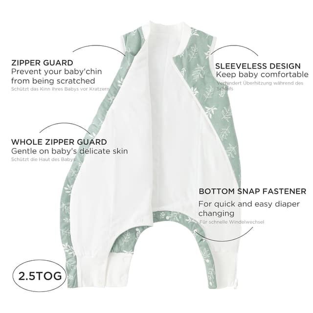 Detalle de Baby-Schlafsack 2,5 TOG mit Füßen