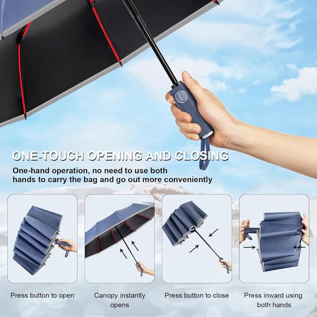 Thumbnail 3 de Regen- und sonnensicherer Faltschirm 12 Rippen