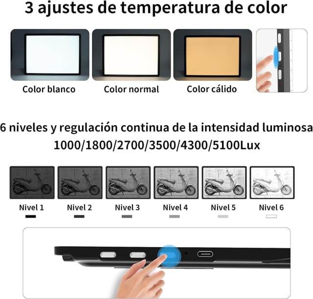 Thumbnail 3 de TOHETO Tablero de luz A3 recargable con soporte 4 h