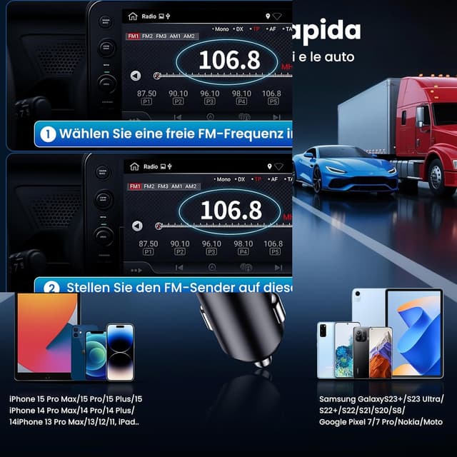 Thumbnail 5 de GizmoVine Trasmettitore FM per auto con Bluetooth 5.3