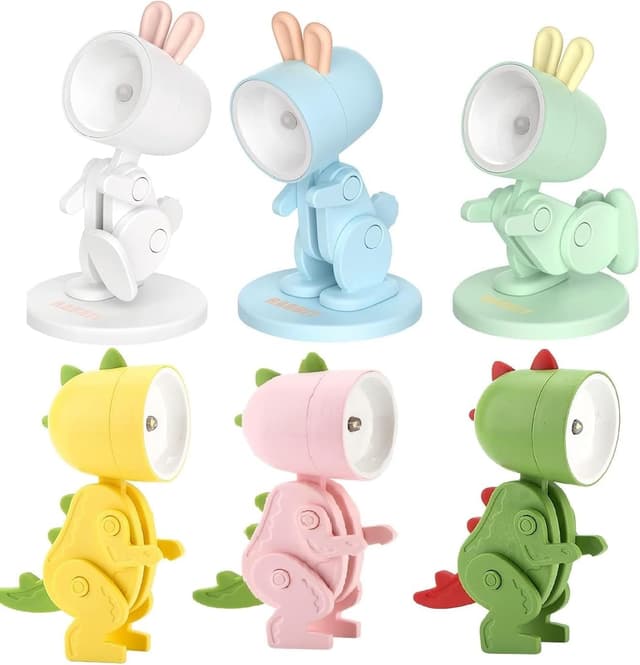 Detalle de Vercico Tier-Nachtlicht 6er Set mit 3 Dinosauriern