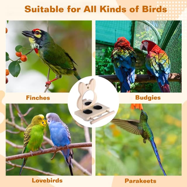 Thumbnail 6 de ZYYRSS Bird Mirror Parrot Perch with Mirror