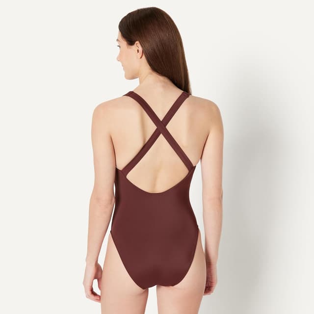 Detalle de Amazon Essentials Femme maillot de bain une pièce échancré à dos croisé