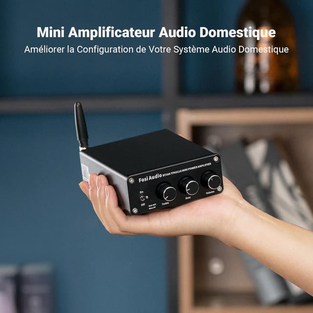 Detalle de Fosi Audio BT20A : ampli Bluetooth stéréo 2 canaux 100 W x2 (classe D) pour enceintes Hi-Fi