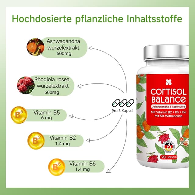 Detalle de Cortisol Balance 5 in 1 600 mg Kapseln Tagesdosis