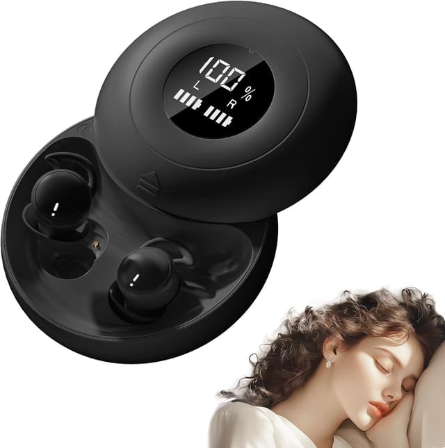 Detalle de sunvito Cuffie da sonno mini Bluetooth 6.0 in silicone liquido (nero)