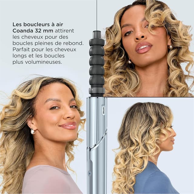 Detalle 2 de Shark FlexStyle Édition Limitée Bleu Glacial 6-en-1 (HD476WHEU) : styler et sèche-cheveux avec accessoires