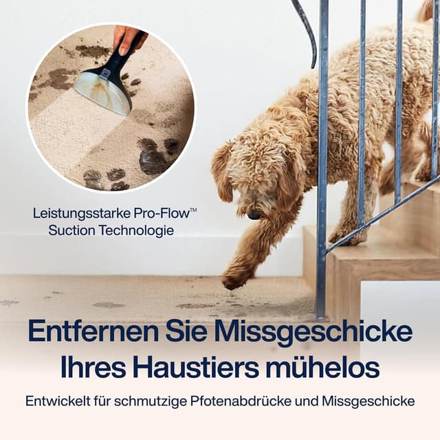 Detalle de SAMAKO PowerClean Pro Waschsauger für Polster & Teppich mit Dampf – Doppeltank-System, 8 Aufsätze